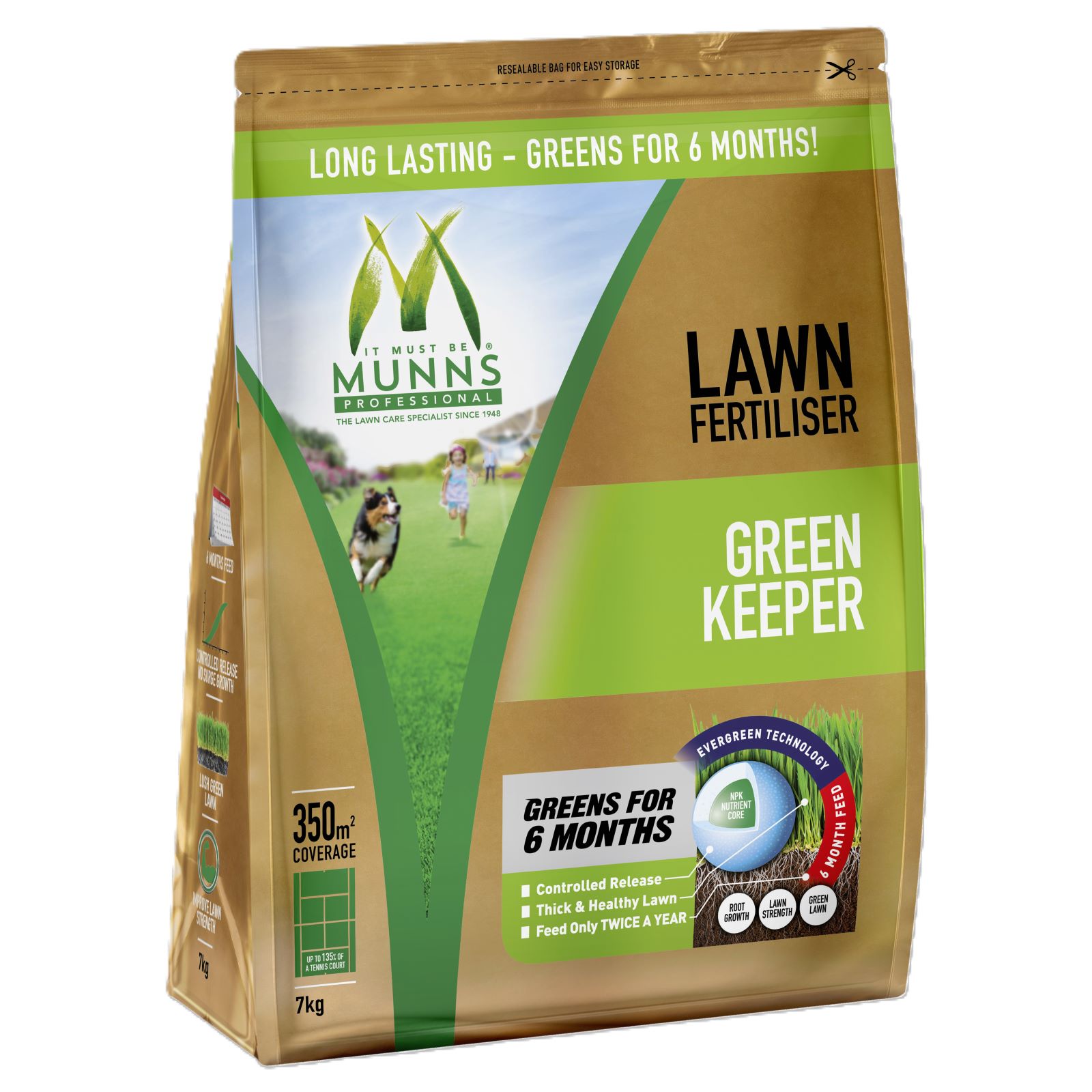 Munns Green Keeper Lawn Fertiliser 7kg