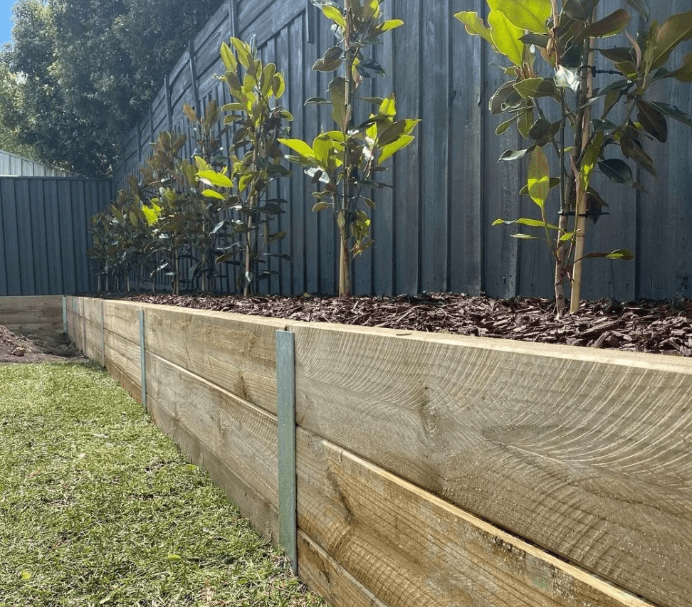 Treated Pine Sleepers 200 x 50mm - BuildBarn Melbourne.
